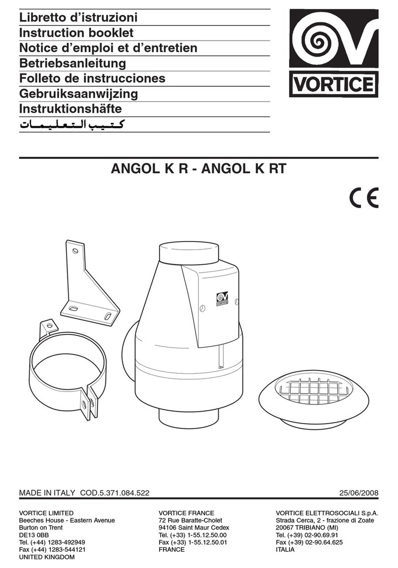 Vortice ANGOL K R Instruction booklet