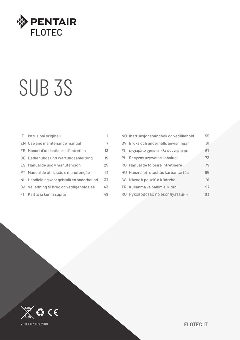 Pentair Flotec SUB 3S Use and maintenance manual