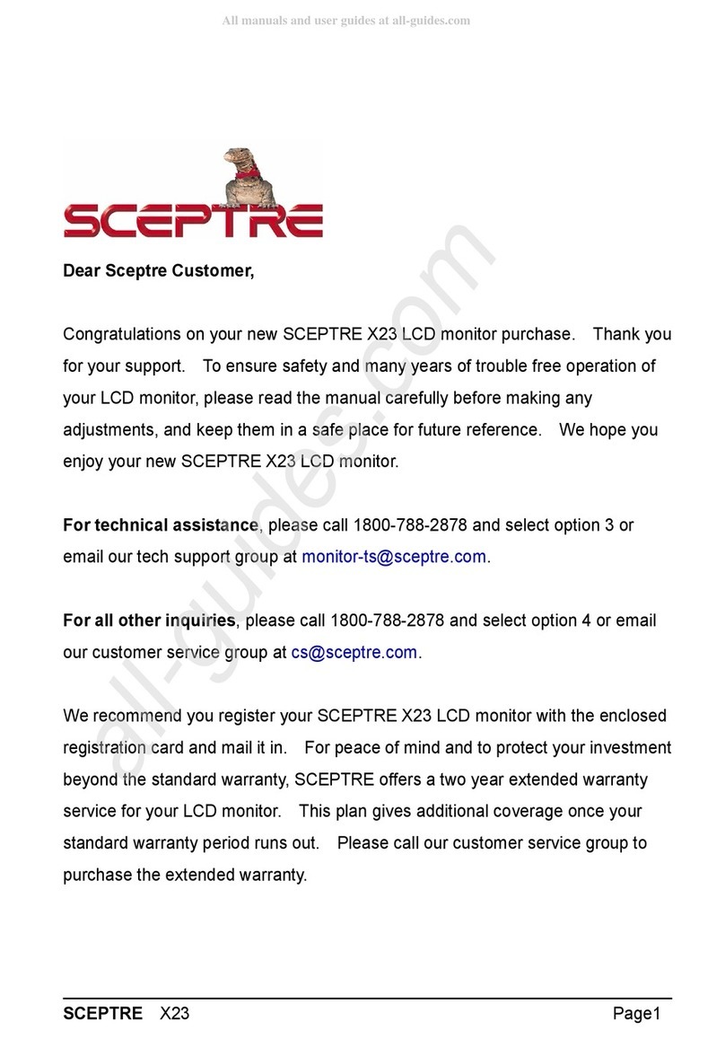 Sceptre X23 User manual
