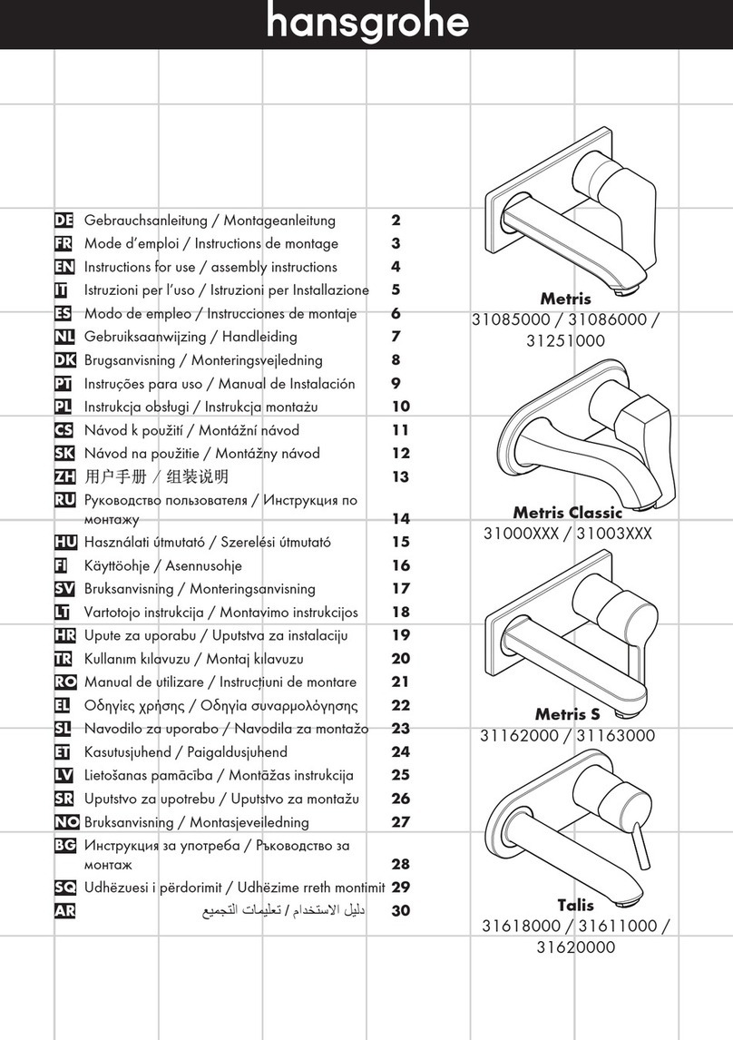 Hans Grohe Metris Series Instructions for use/assembly instructions
