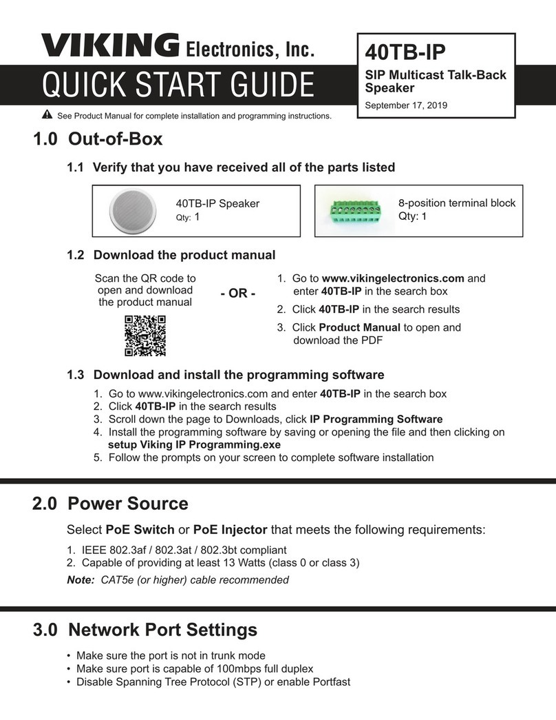 Viking Electronics 40TB-IP quick start guide