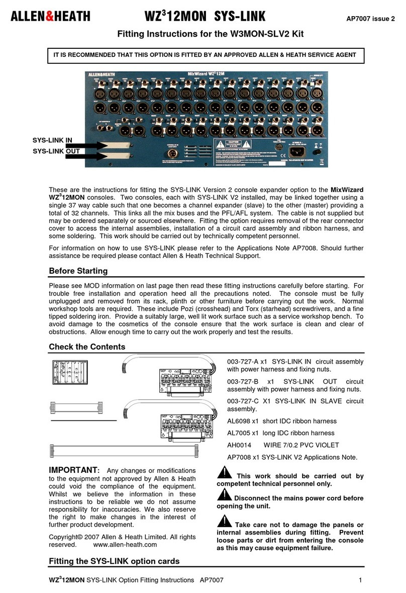 ALLEN & HEATH W3MON-SLV2 User manual