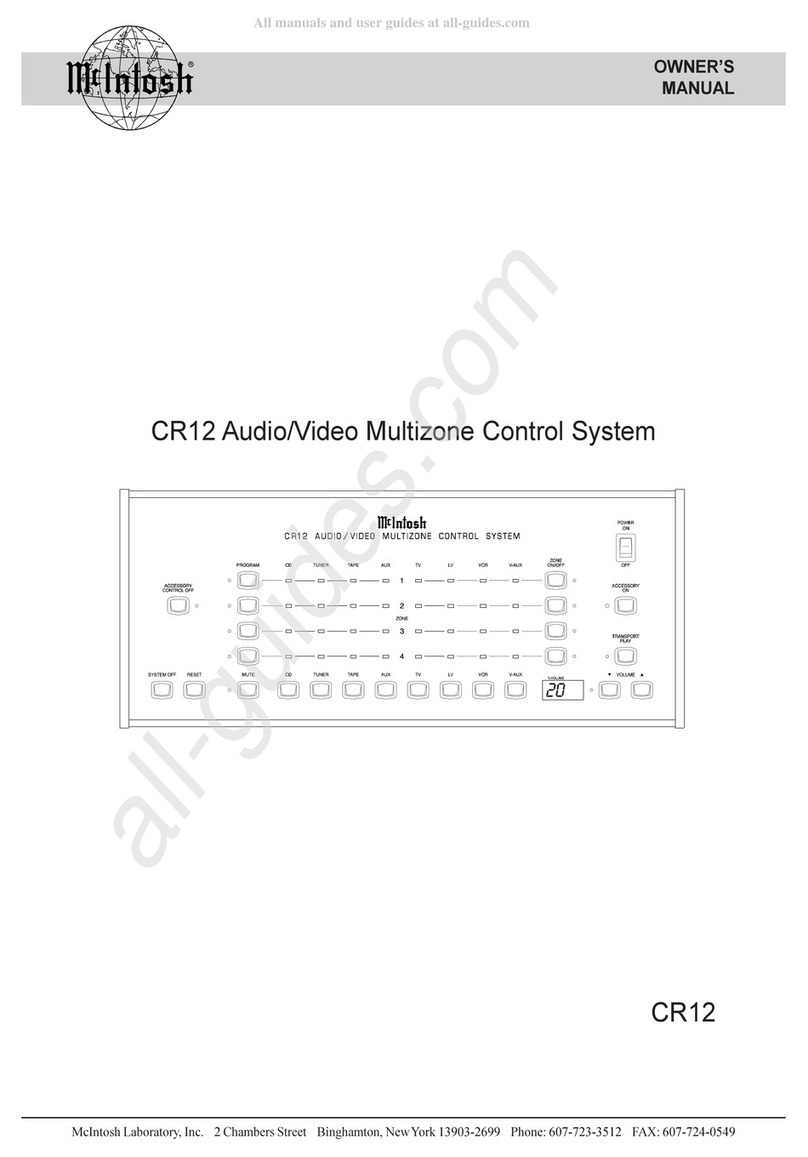 McIntosh CR12 owner's manual