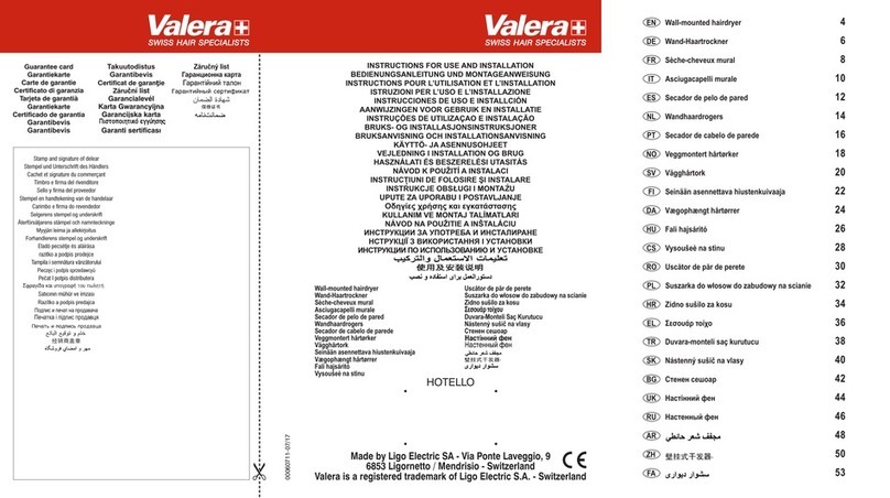 VALERA Hotello Operation manual VALERA Hotello Operation manual