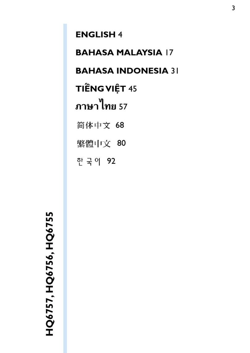 Philips HQ6757 User manual