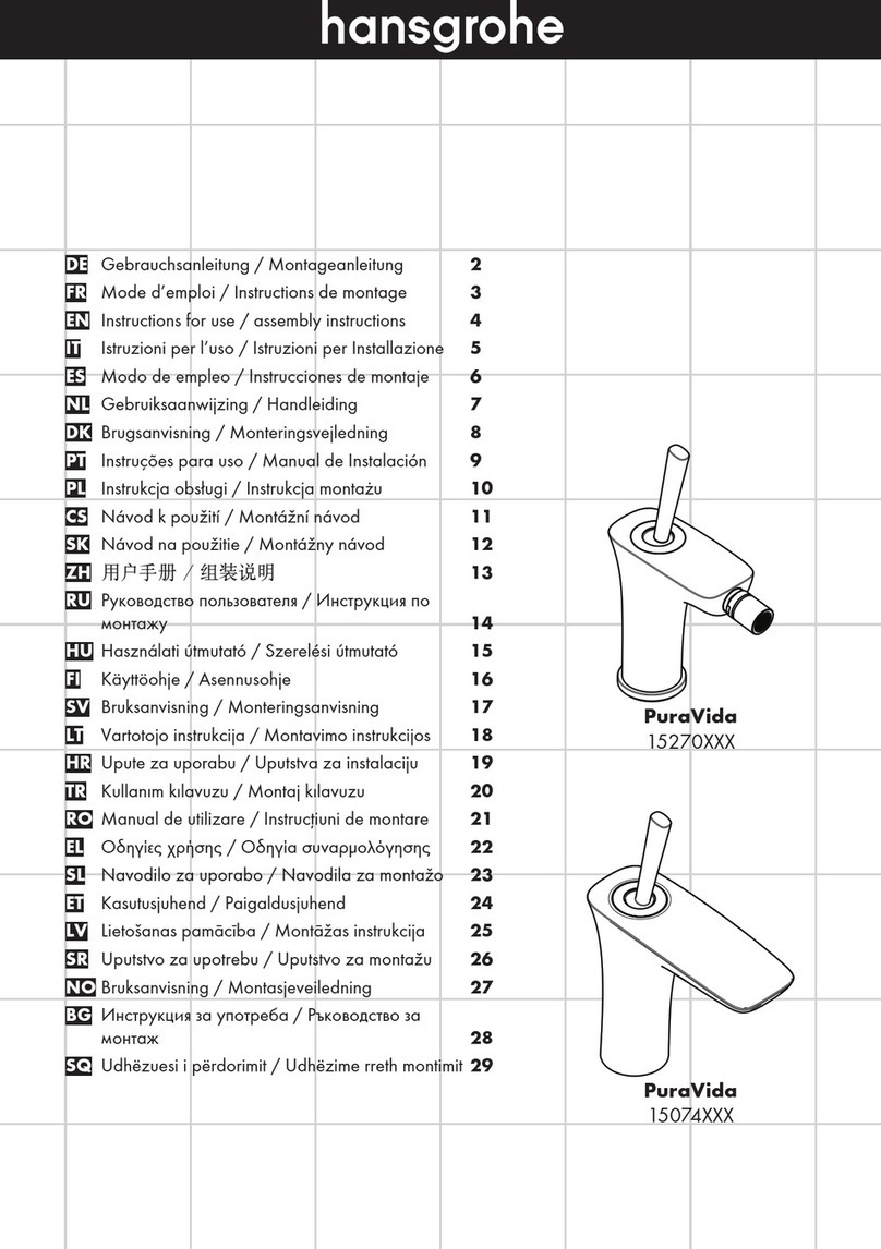 Hans Grohe PuraVida 15270 Series Manual Hans Grohe PuraVida 15270 Series Manual