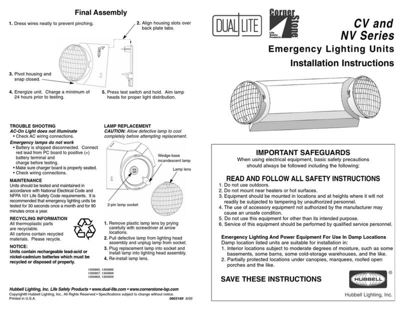 Hubbell Dual-Lite Corner Stone CV Series installation instructions Hubbell Dual-Lite Corner Stone CV Series installation instructions