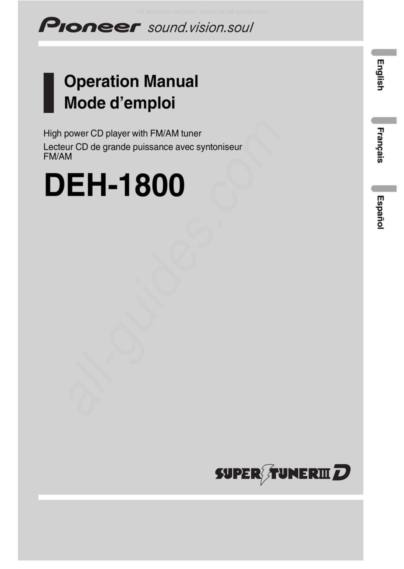 Pioneer Super Tuner III D DEH-1800 Operation manual Pioneer Super Tuner III D DEH-1800 Operation manual