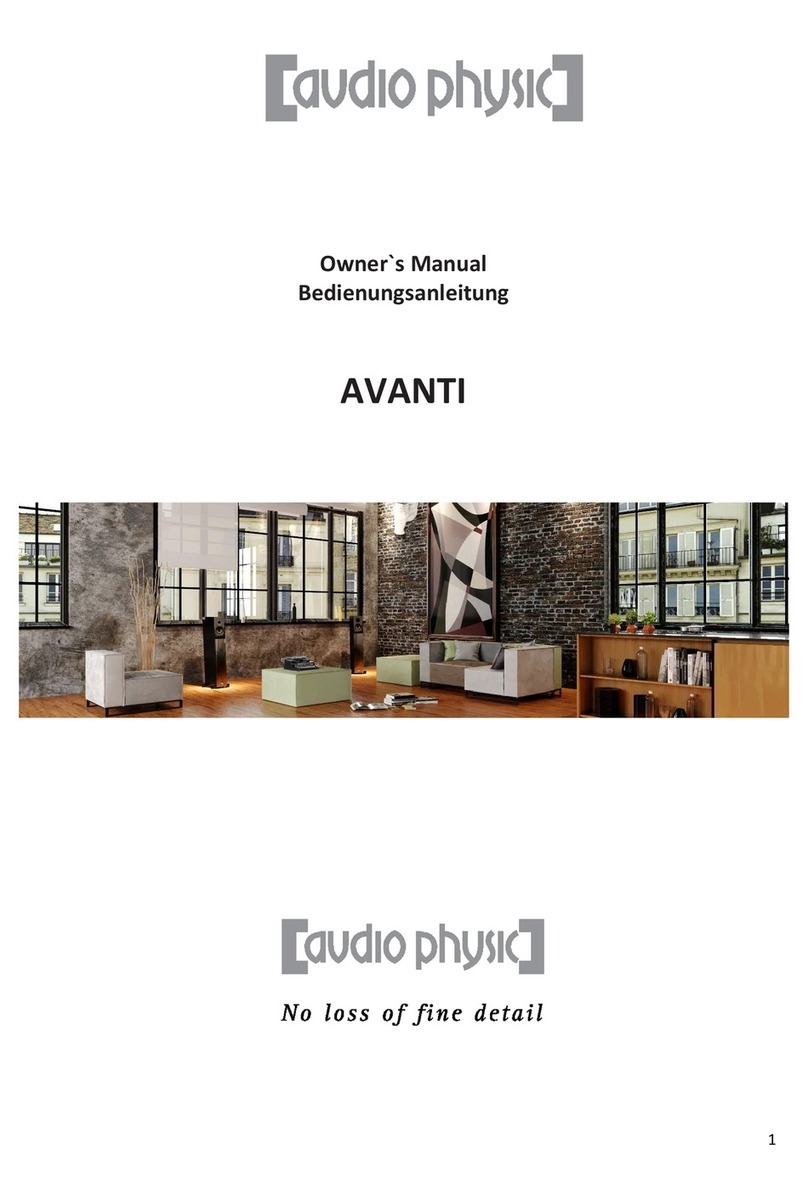 Audio Physic AVANTI owner's manual