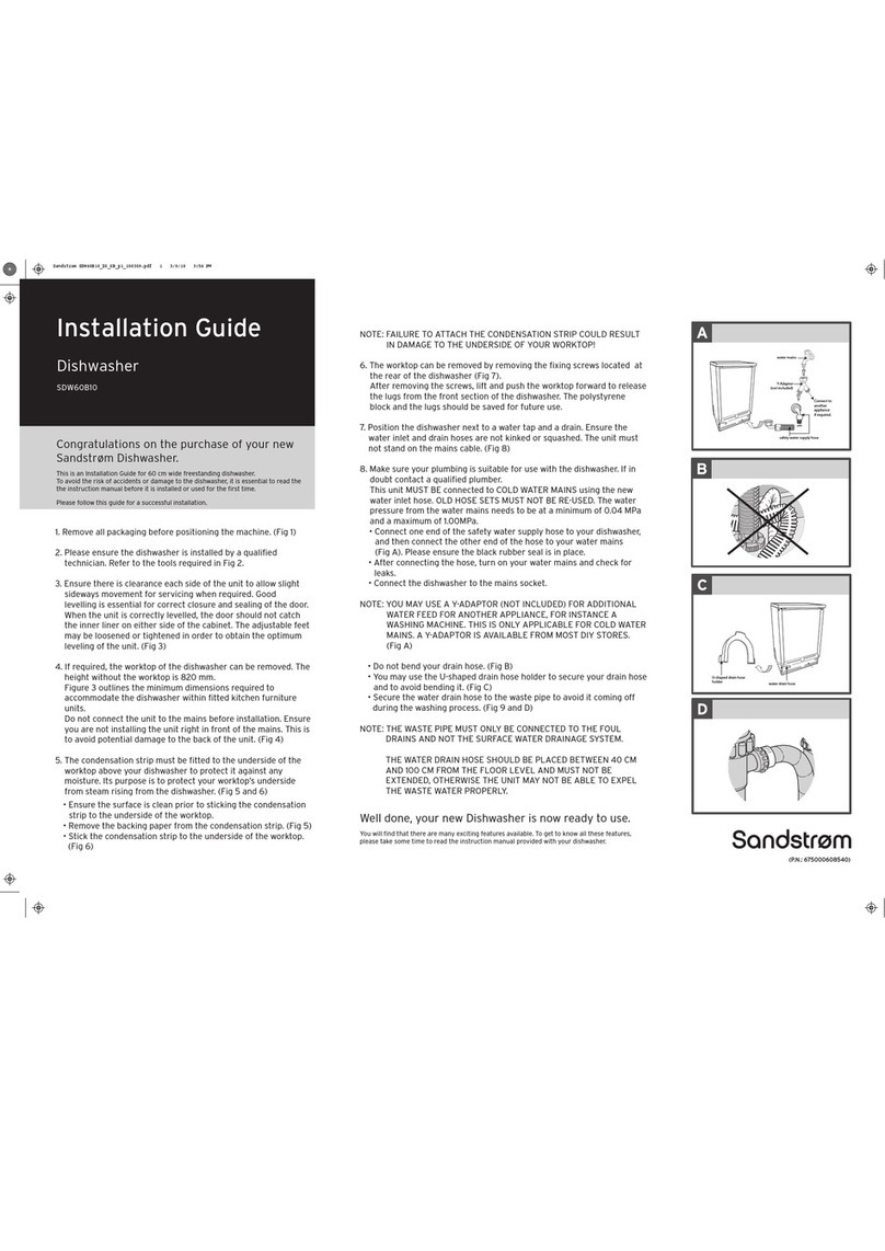 Sandstrom SDW60B10 installation guide