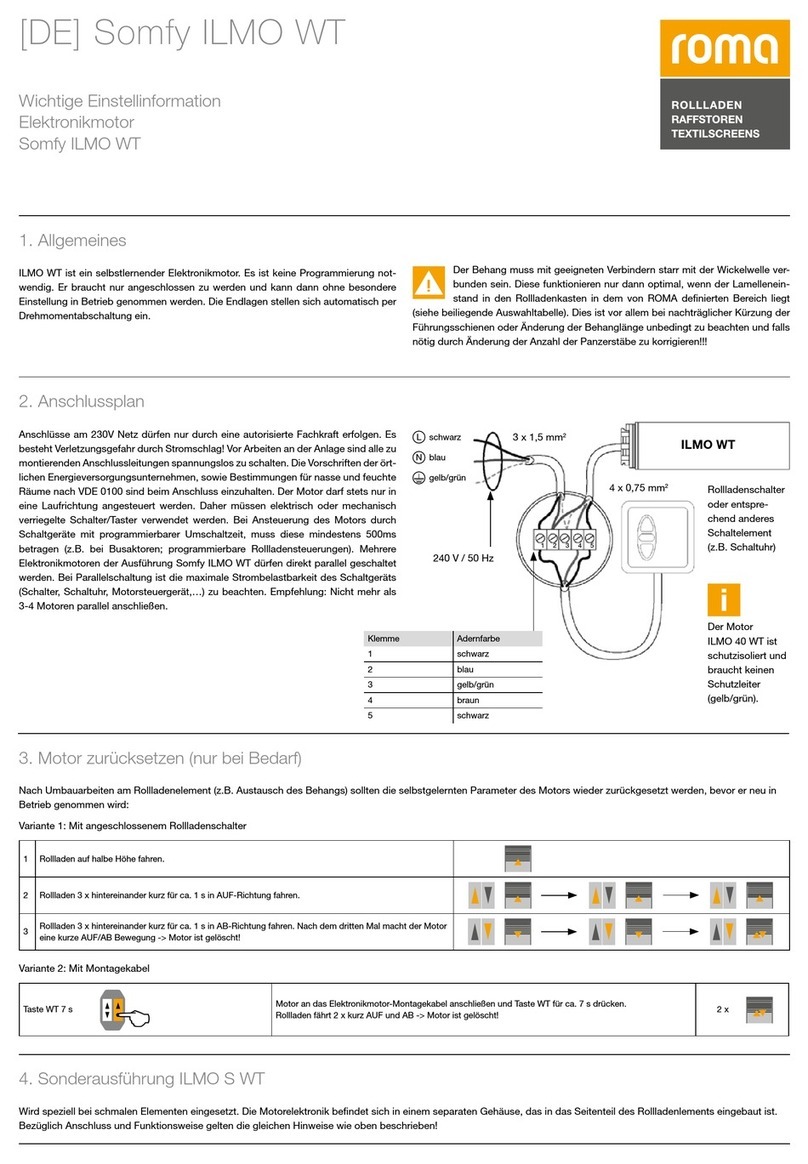 SOMFY ILMO WT Operating manual