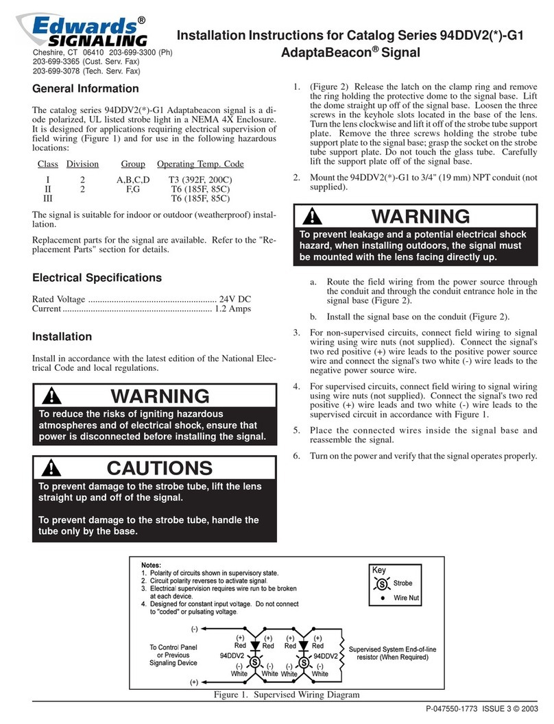 Edwards Signaling AdaptaBeacon 94DDV2 G1 Series User manual