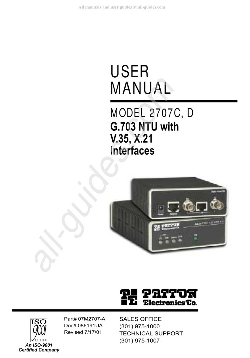 Patton electronics 2707 Series user manual
