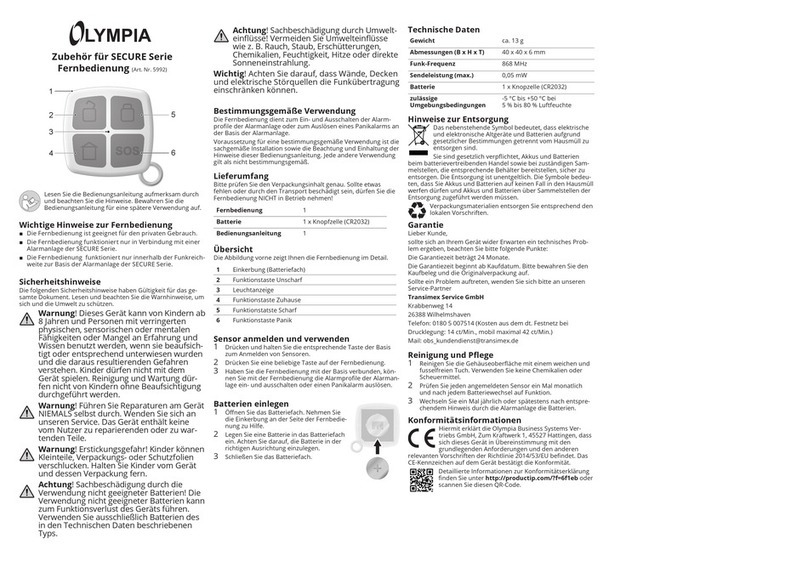 Olympia 59992 operating manual