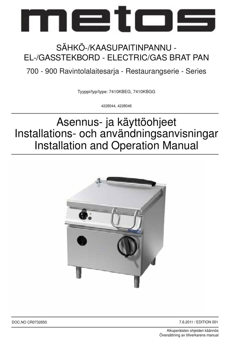 Metos 700 Series Installation and operation manual