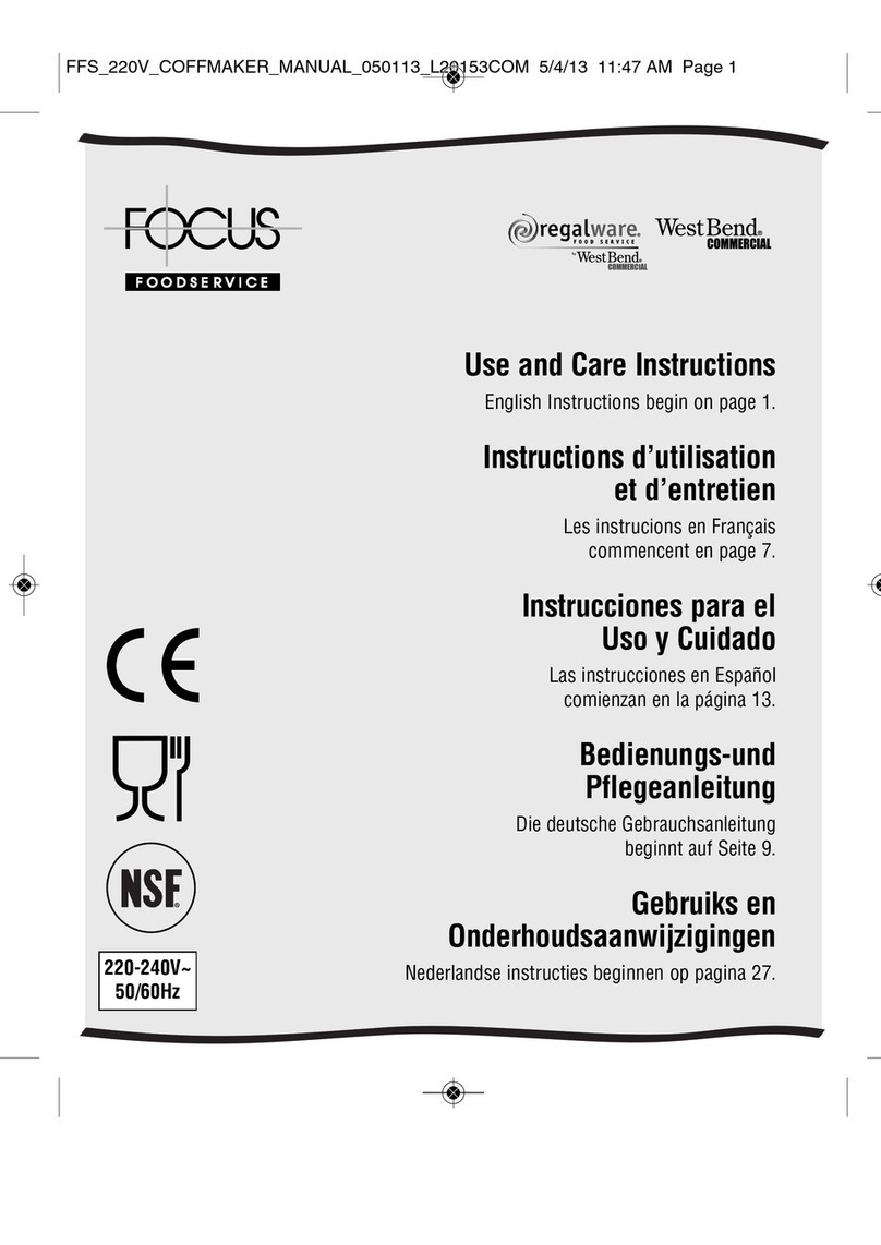 Focus Foodservice 57100-220 Quick reference guide