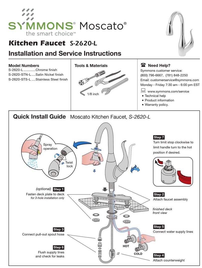 Symmons Moscato S-2620-L Series Quick guide