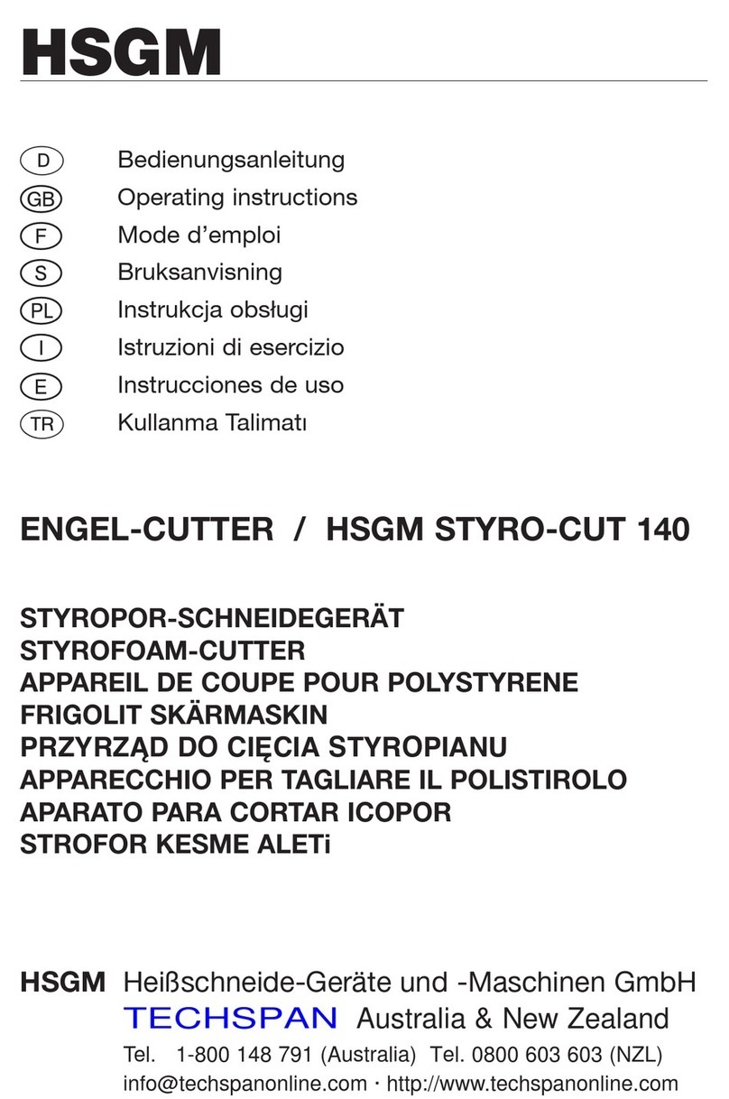 HSGM STYRO-CUT 140 operating instructions