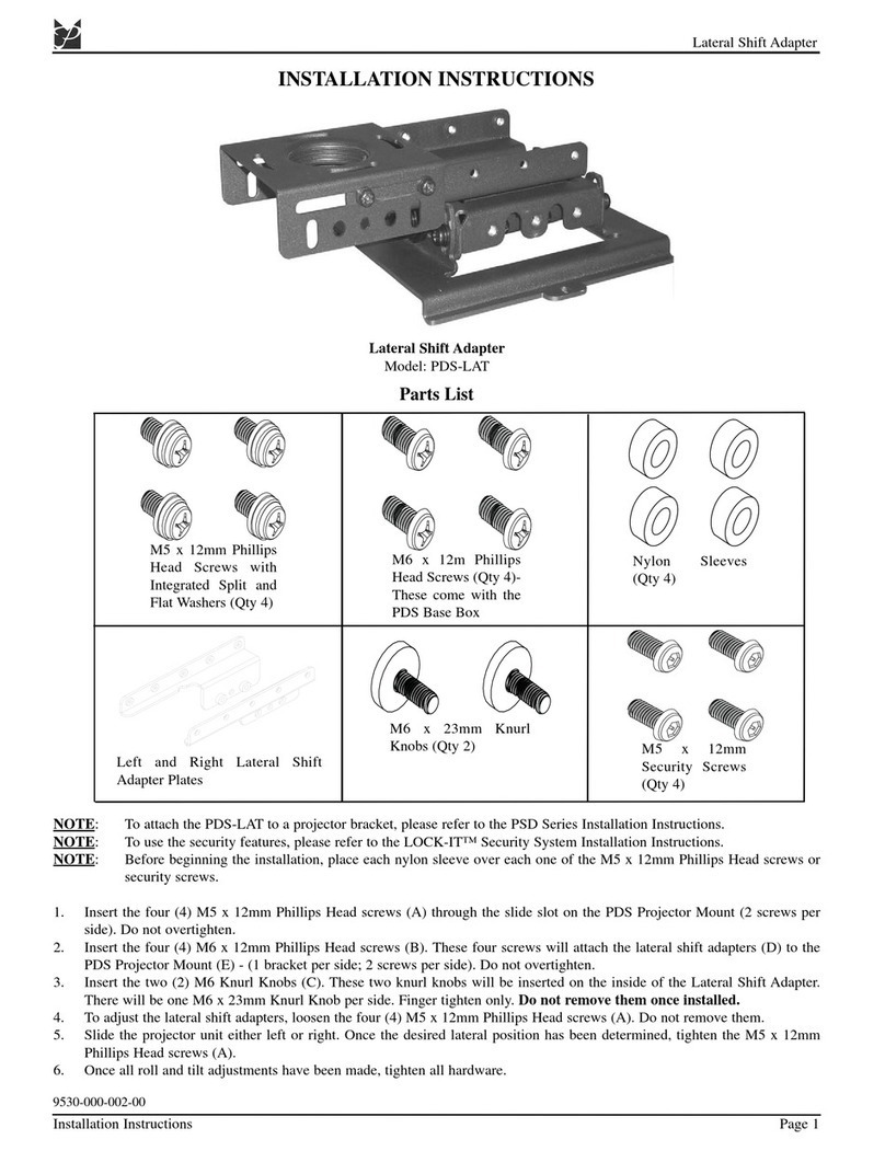 Premier Mounts PDS-LAT User manual