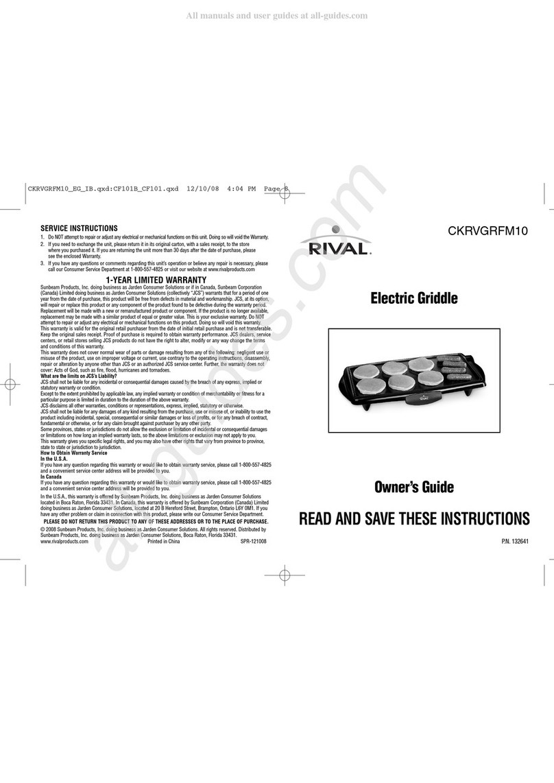 Rival CKRVGRFM10 User manual