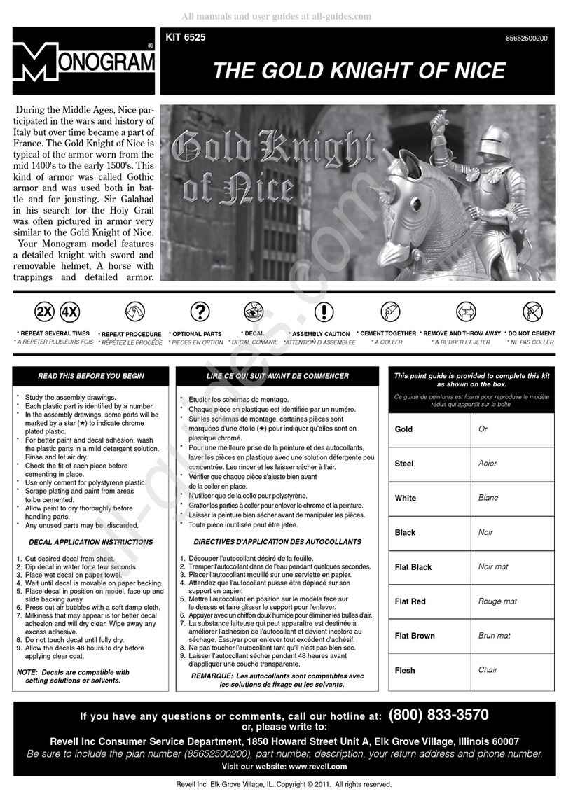 REVELL Monogram The Gold Knight Of Nice User manual REVELL Monogram The Gold Knight Of Nice User manual