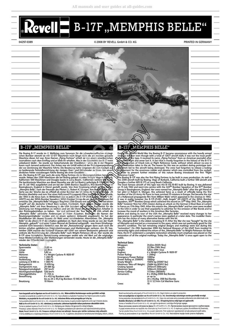 REVELL B-17F "Memphis Belle" User manual REVELL B-17F "Memphis Belle" User manual