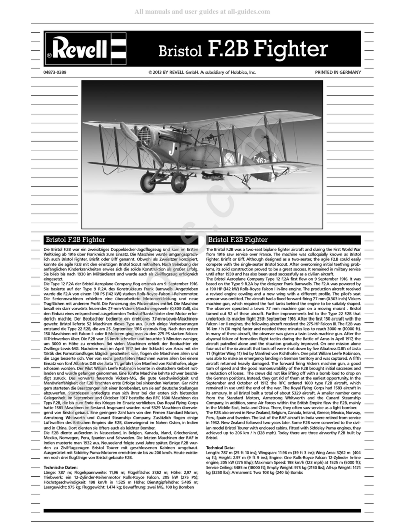 REVELL Bristol F.2B Fighter Assembly manual REVELL Bristol F.2B Fighter Assembly manual