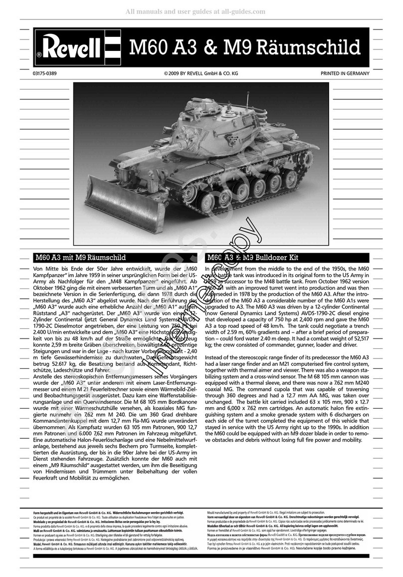 REVELL M60 A3 & M9 Raumschild Assembly manual