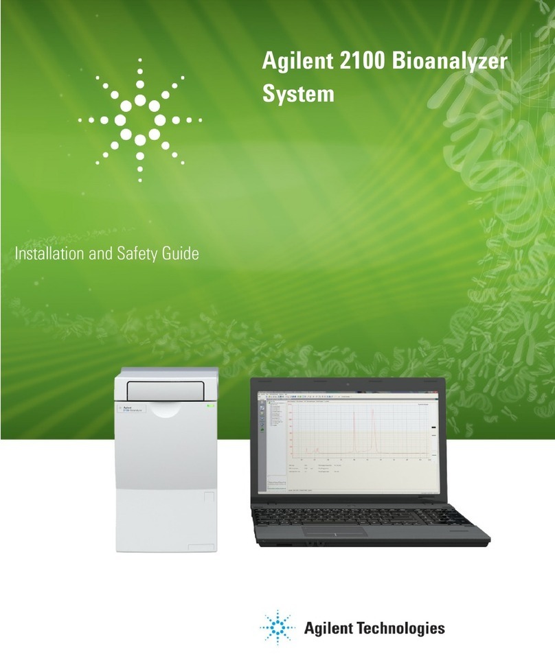 Agilent Technologies 2100 Bioanalyzer System Installation and operating manual