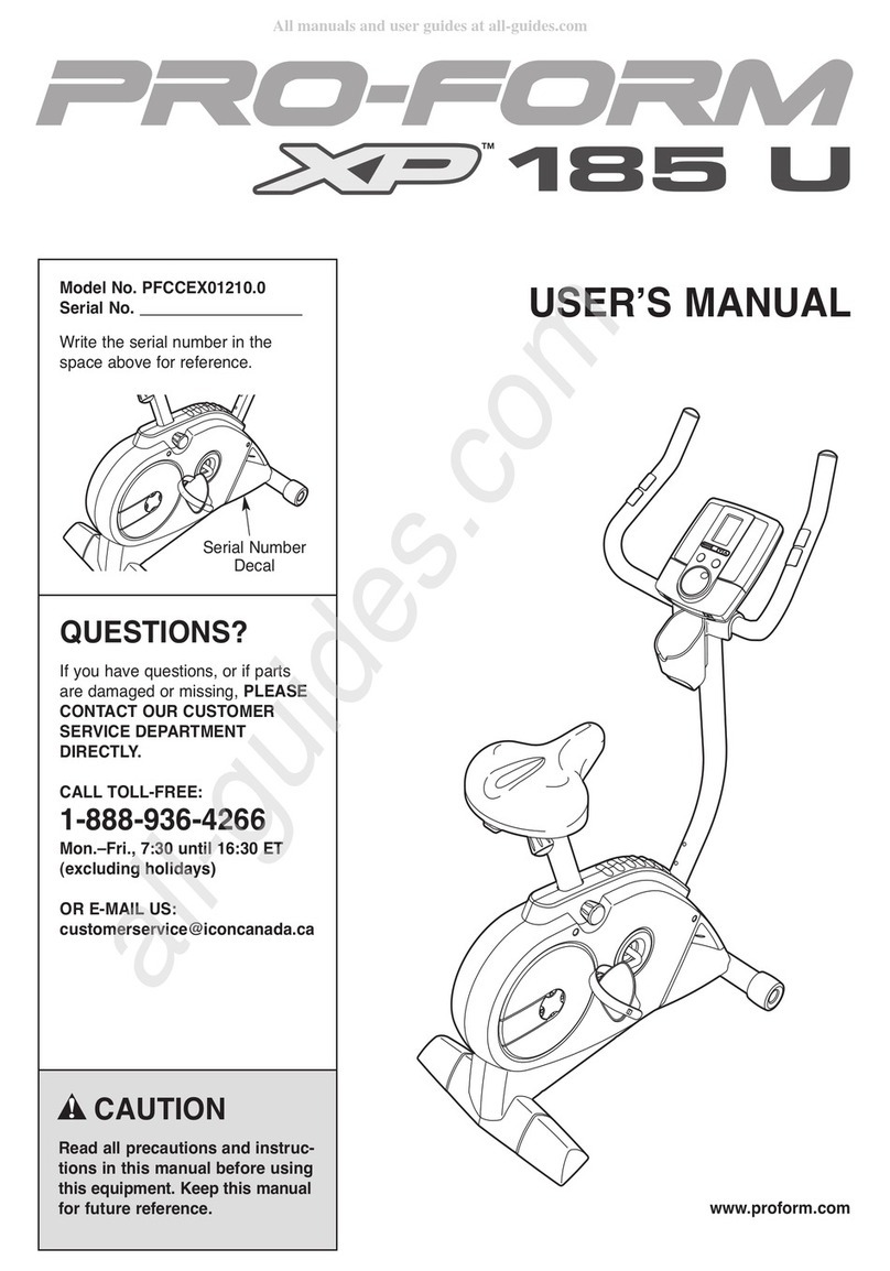 Pro-Form XP 185 U User manual