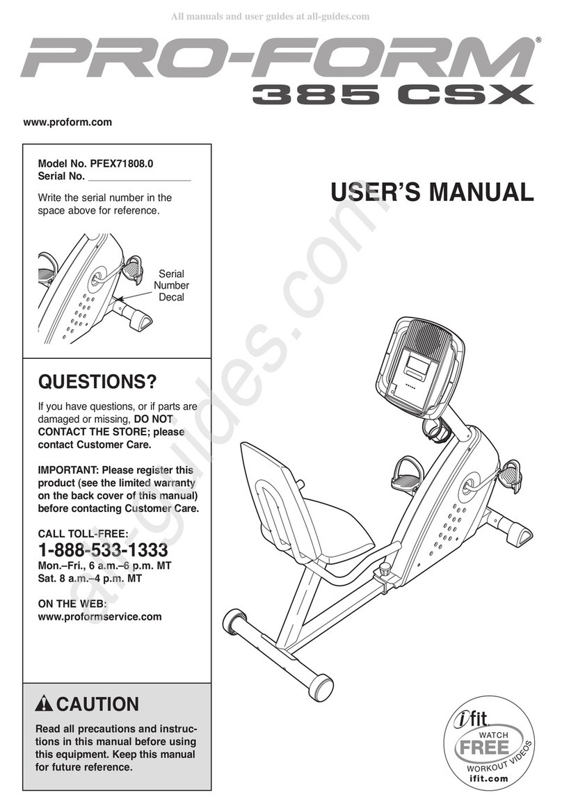 Pro-Form 385 CSX User manual