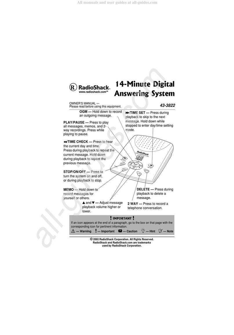 Radio Shack 43-3822 User manual Radio Shack 43-3822 User manual