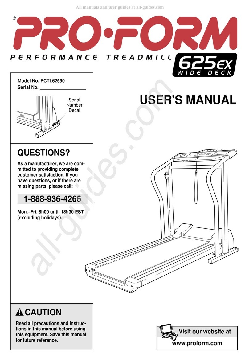 Pro-Form 625ex wide deck User manual