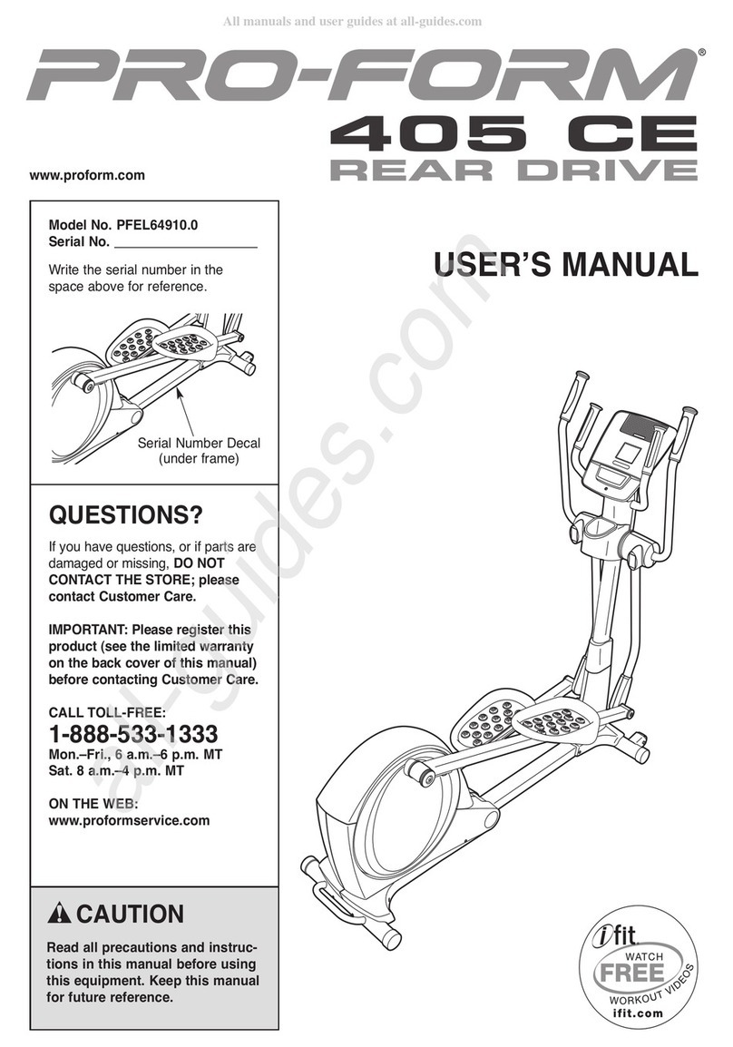 Pro-Form 405 CE READ DRIVE User manual