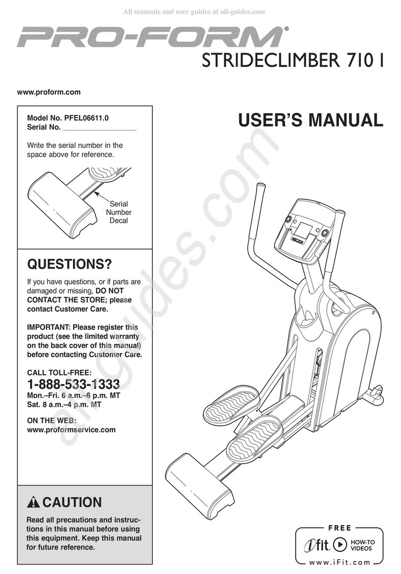 Pro-Form Strideclimer 710 I User manual Pro-Form Strideclimer 710 I User manual