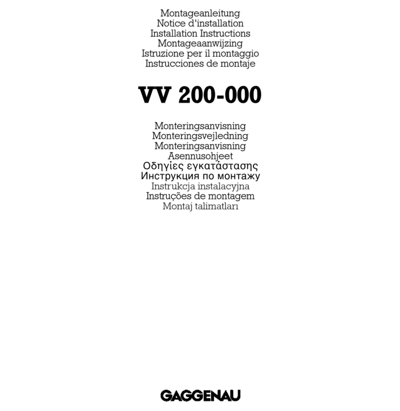 Gaggenau VV 200-000 installation instructions