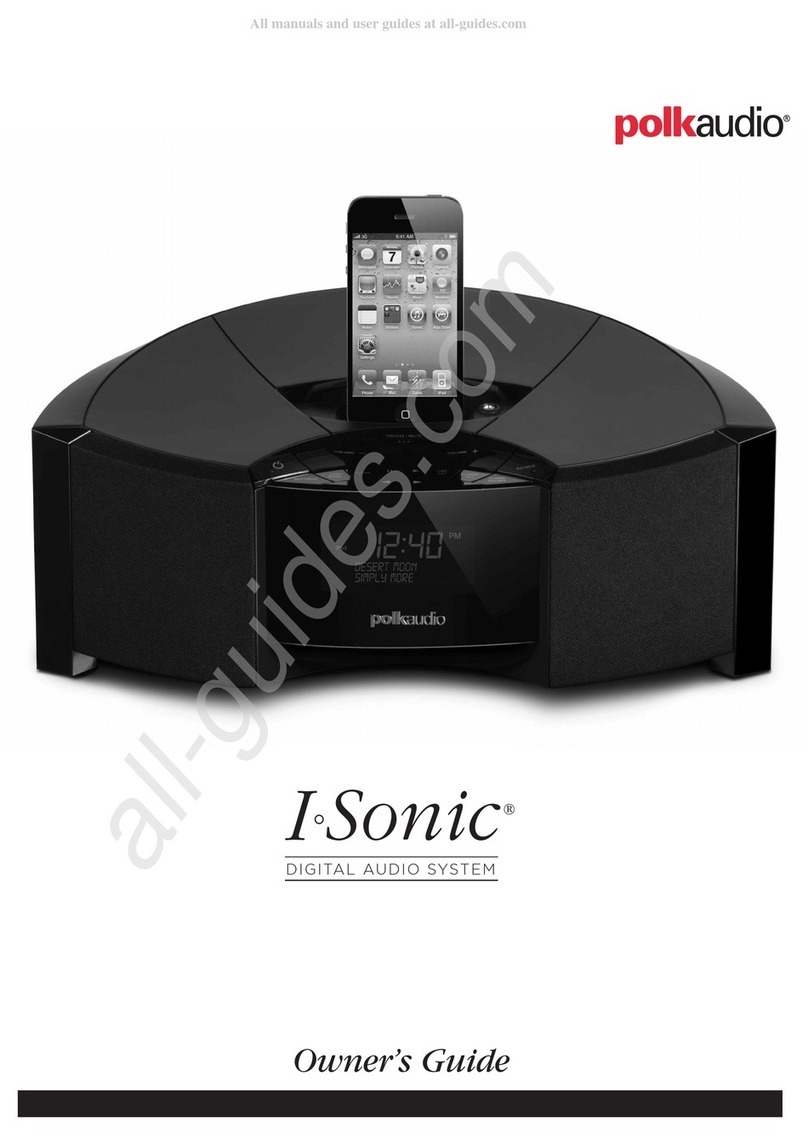 Polk Audio I-Sonic Digital Audio System User manual Polk Audio I-Sonic Digital Audio System User manual