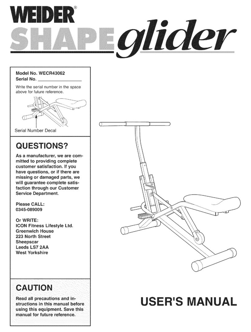 Weider Shape Glider User manual Weider Shape Glider User manual