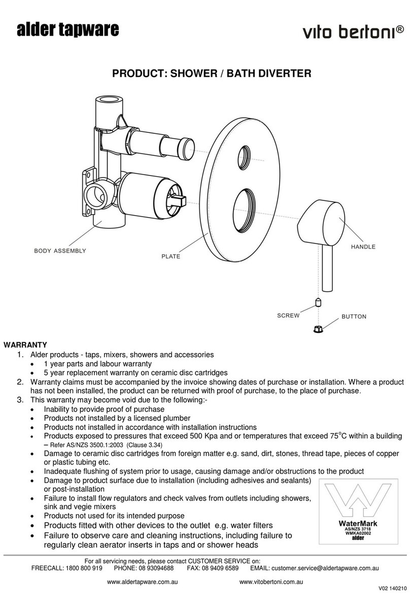 ALDER TAPWARE Vito Bertoni Series manual
