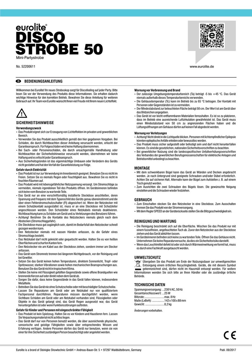 EuroLite Disco Strobe 50 user manual