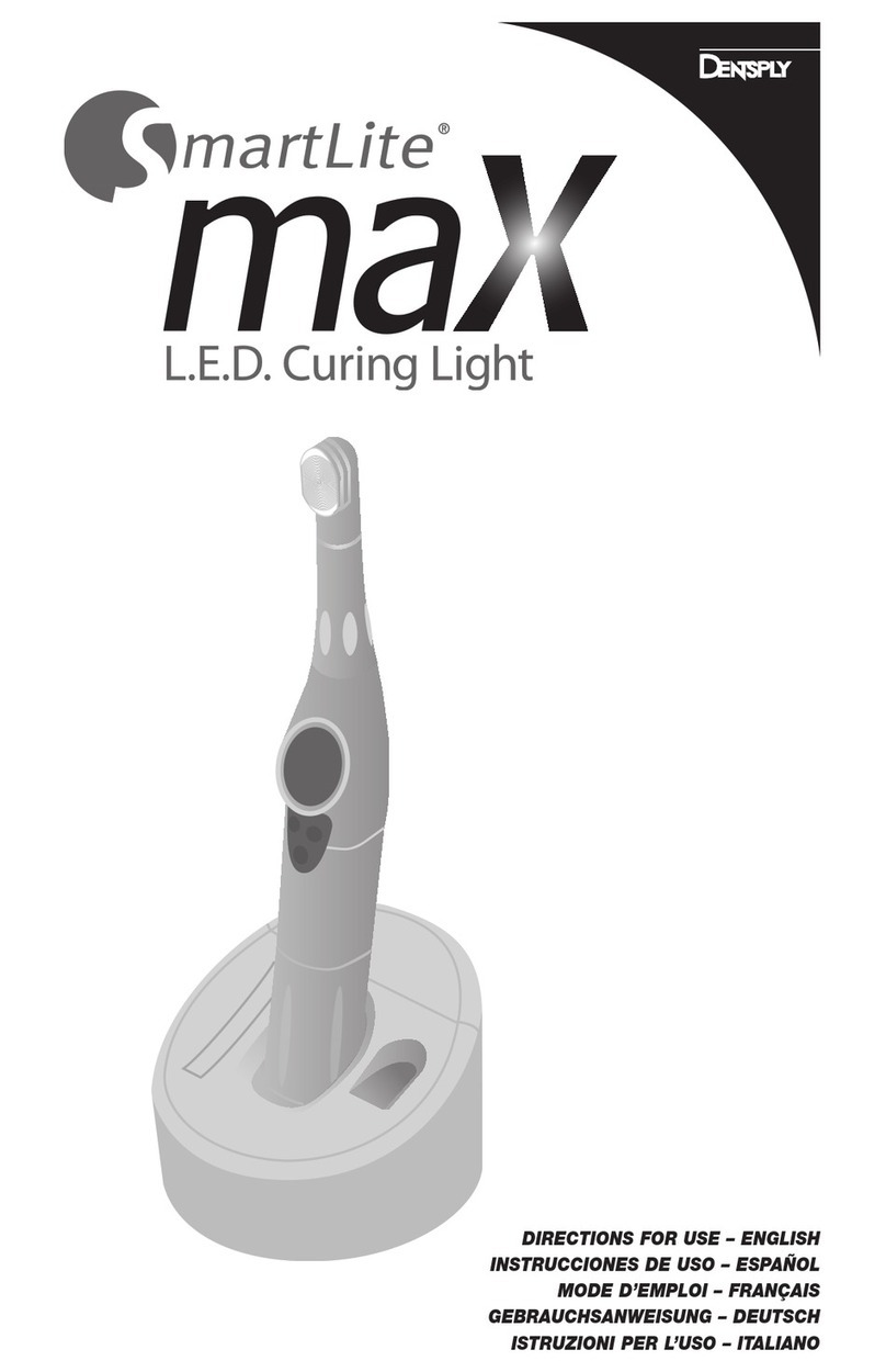 DENTSPLY SmartLite Max L.E.D. Curing Light Directions for use