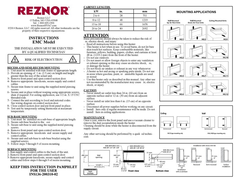 Reznor EMC Series instructions