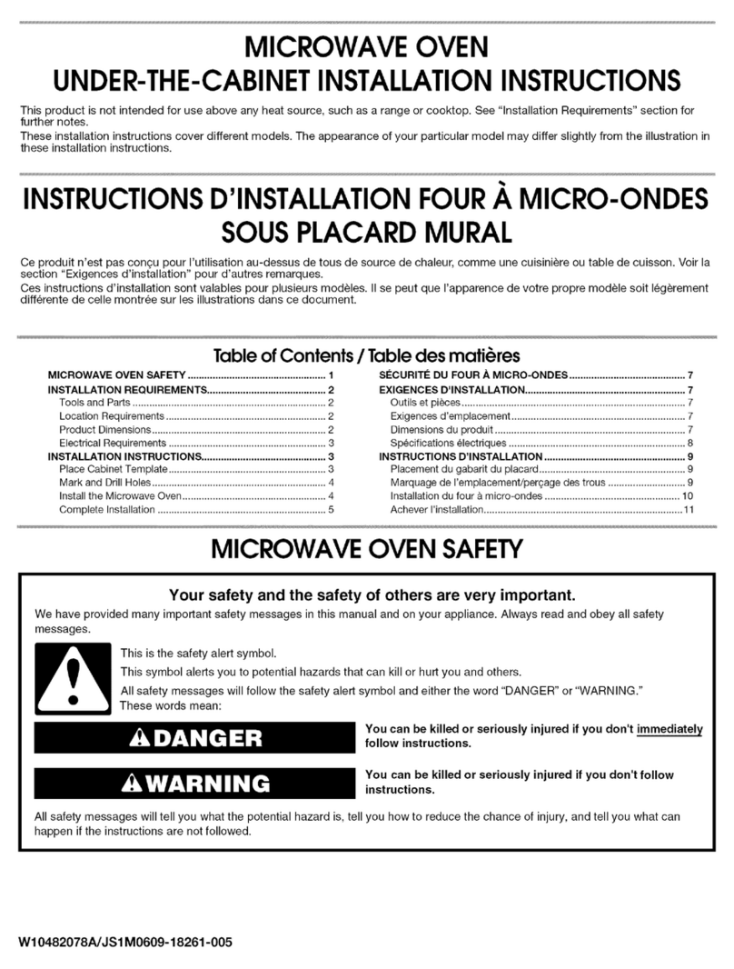 Whirlpool W10482078A User manual