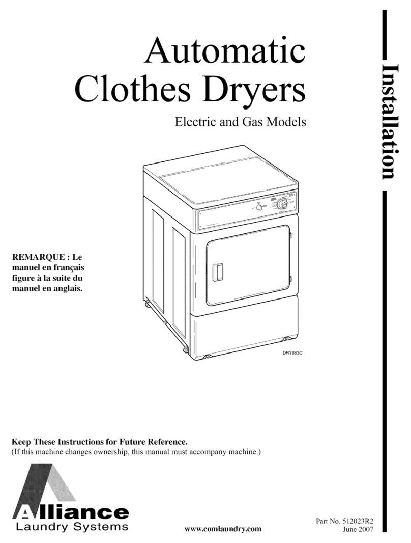 Alliance Laundry Systems DRY2195N User manual