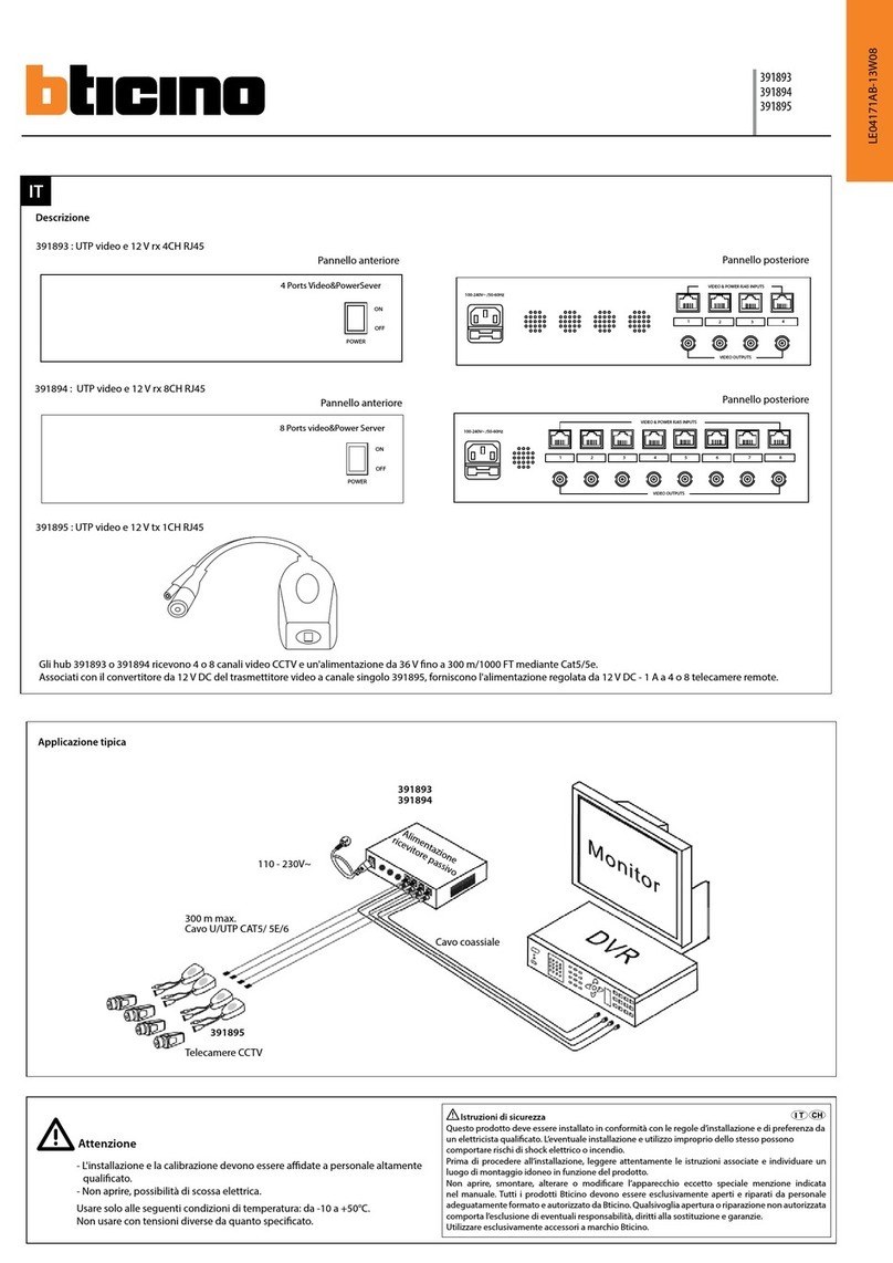Bticino 391893 User manual