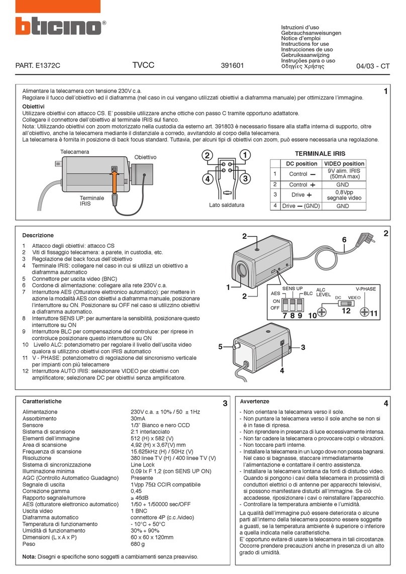 Bticino TVCC 391601 Instructions for use