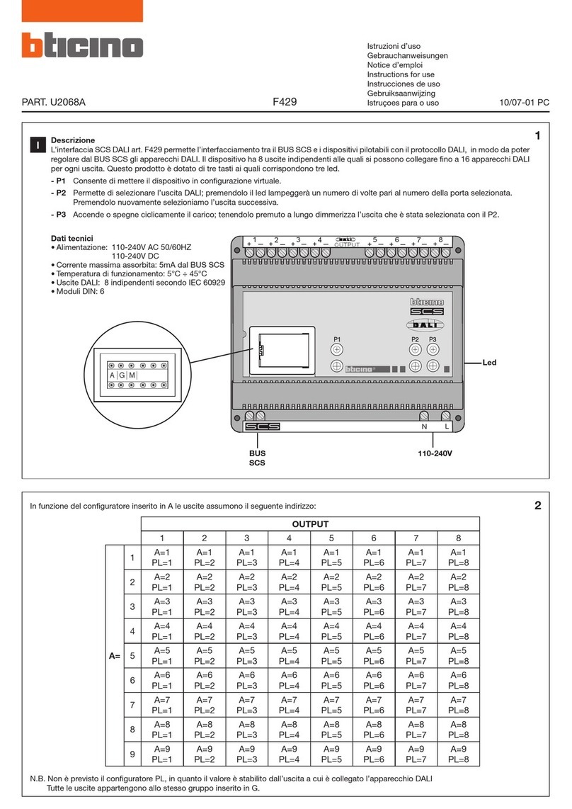 Bticino F429 User manual
