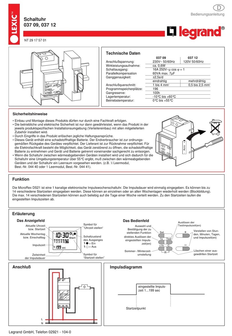 LEGRAND LEXIC 037 09 manual