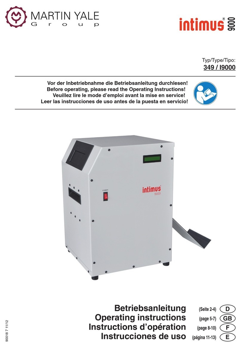 Martin Yale intimus 9000 operating instructions