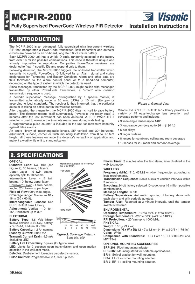 Visonic MCPIR-2000 User manual